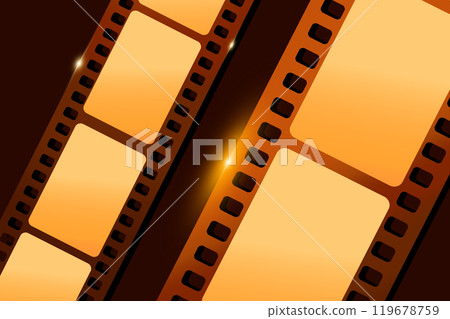 Shiny movie film strip background. Cinema film concept. Vector illustration 119678759
