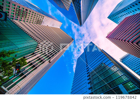Tokyo cityscape in Japan in October. Otemachi 1-chome. View of the Keidanren Kaikan building and the Otemachi office buildings (27th) Tokyo cityscape in Japan in October. Otemachi 1-chome. View of the Keidanren Kaikan building and the Otemachi office buildings (27th) 119678842