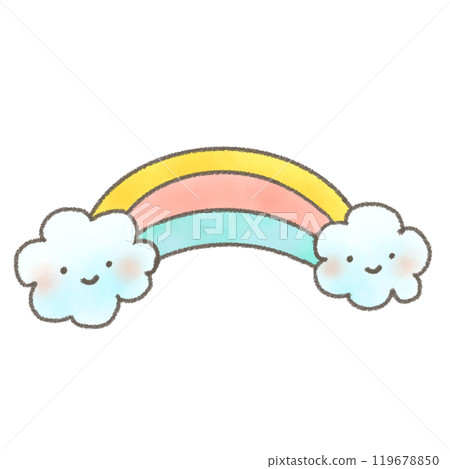 Cute rainbow illustration material 119678850