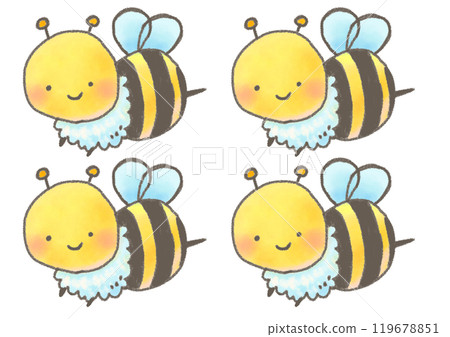 可愛的蜜蜂人物設定快樂地飛翔 可愛的蜜蜂人物設定快樂地飛翔 119678851