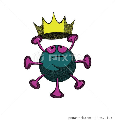 Coronovirus bacterium in cartoon style 119679193