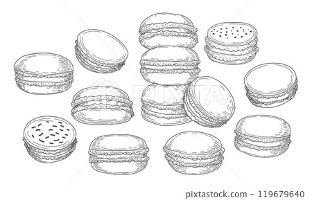 Macaron sketch set Macaron sketch set 119679640