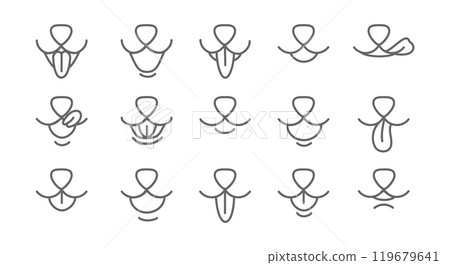 Dogs mouth icon set Dogs mouth icon set 119679641