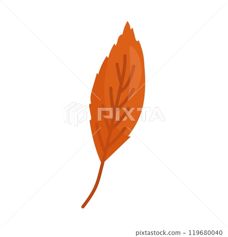 Orange autumn leaf on a white background. Vector illustration 119680040