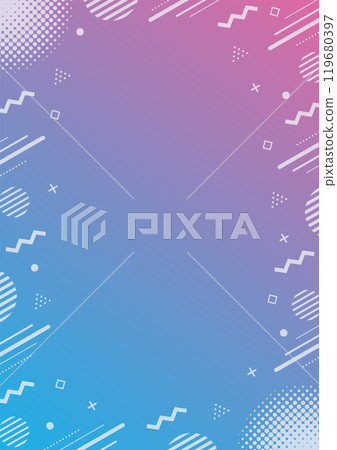 POP geometric pattern vertical frame illustration_blue POP geometric pattern vertical frame illustration_blue 119680397