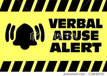 Illustration of a danger and warning sign about verbal abuse 119680587