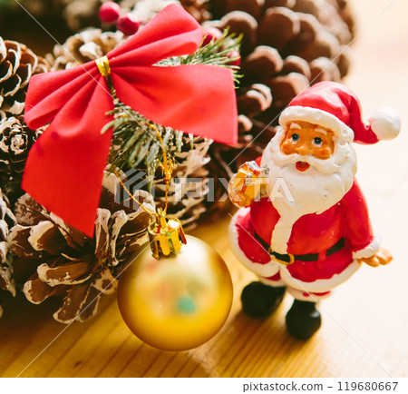 toy snowman with red hearts 119680667