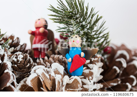 toy snowman with red hearts 119680675