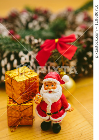 toy snowman with red hearts 119680710