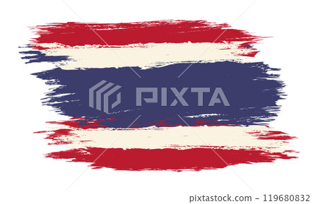 Vector vintage flag of Thailand. Vintage Thai flag. Vector vintage flag of Thailand. Vintage Thai flag. 119680832