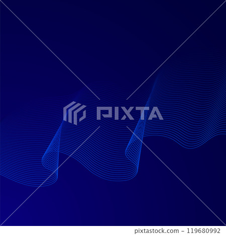 Vector abstract glowing wave lines on dark blue background. Striped lines texture. Dynamic wave pattern. Modern flowing wavy lines. Vector abstract glowing wave lines on dark blue background. Striped lines texture. Dynamic wave pattern. Modern flowing wavy lines. 119680992