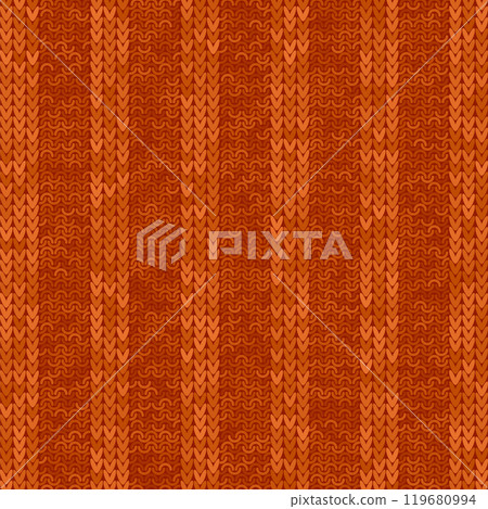Vector Stylish Knit. Red Knitted Texture. Woolen Pullover Canvas Print. Winter Fabric Pattern 119680994