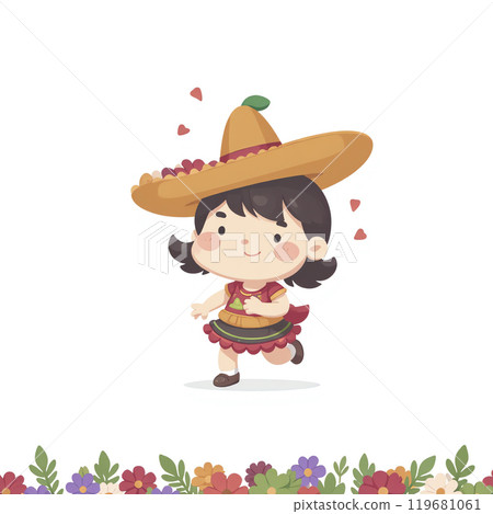 Spring-colored sombrero girl 119681061