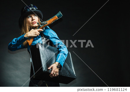 Subculture girl in outfit. 119681124