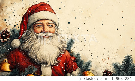 Christmas-themed paper with a white background and border 119681224