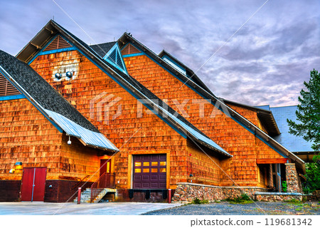 Old Faithful Visitor and Education Center in Wyoming, Yellowstone National Park, United States 119681342