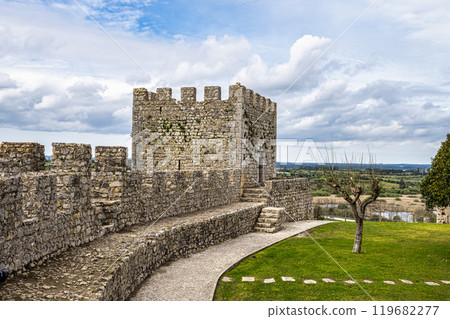 The castle of the village of Montemor-o-Velho in Portugal is the main fortress of the Baixo Mondego in medieval times The castle of the village of Montemor-o-Velho in Portugal is the main fortress of the Baixo Mondego in medieval times 119682277