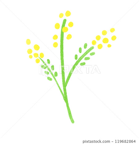 郵票風格含羞草插圖 119682864