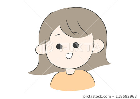 鮑伯到中長髮女孩的可愛臉 鮑伯到中長髮女孩的可愛臉 119682968