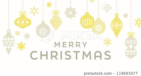 聖誕裝飾品背景圖（向量橫幅複製空間 1:2） 119683077