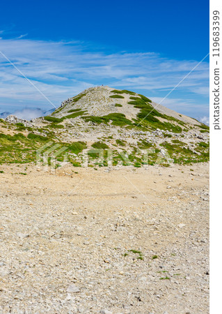View of the northern peak of Bessan from the southern peak of Bessan Mountain Climbing Mount Tsurugi in the Northern Alps View of the northern peak of Bessan from the southern peak of Bessan Mountain Climbing Mount Tsurugi in the Northern Alps 119683399