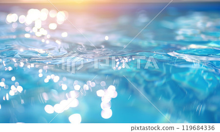 Sunset Glimmer Enhances Tranquil Pool Waters 119684336