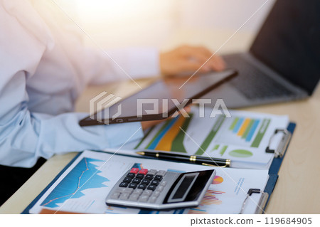 Business Documents, Auditor businesswoman checking searching document legal prepare paperwork or report for analysis TAX time,accountant Documents data contract partner deal in workplace office Business Documents, Auditor businesswoman checking searching document legal prepare paperwork or report for analysis TAX time,accountant Documents data contract partner deal in workplace office 119684905