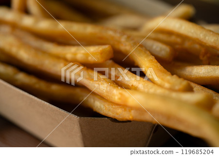 Close-up of delicious long fries 119685204