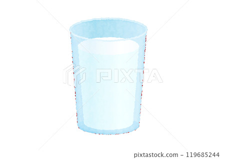 Watercolor illustration of a glass of milk 119685244