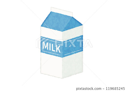 水彩風牛奶盒插畫 119685245