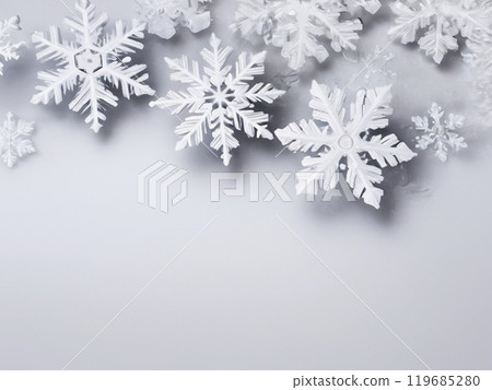 Simple white snowflake background 119685280