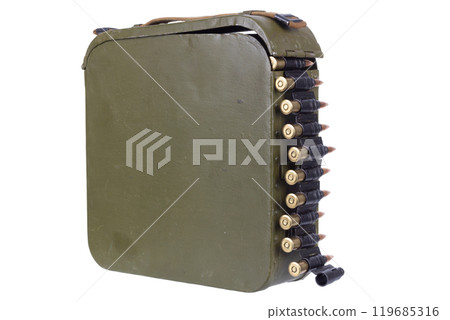 Machine Gun Ammo Belt with Ammunition Machine Gun Ammo Belt with Ammunition 119685316