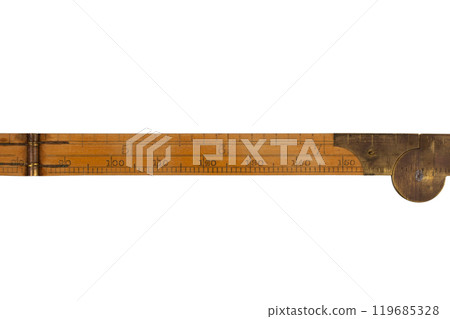 Vintage old folding ruler. Vintage old folding ruler. 119685328