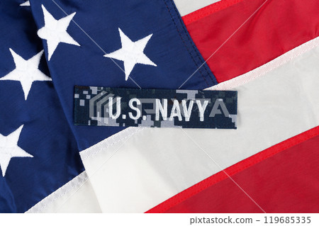 US Navy Branch Tape on national USA flag 119685335