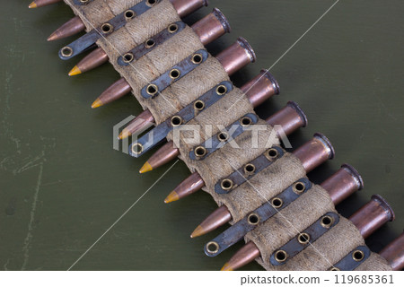 Machine Gun Canvas Belt with Ammunition Machine Gun Canvas Belt with Ammunition 119685361