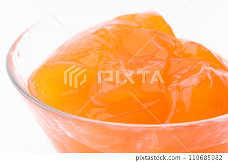 新鮮夕張哈密瓜果凍的特寫 新鮮夕張哈密瓜果凍的特寫 119685982