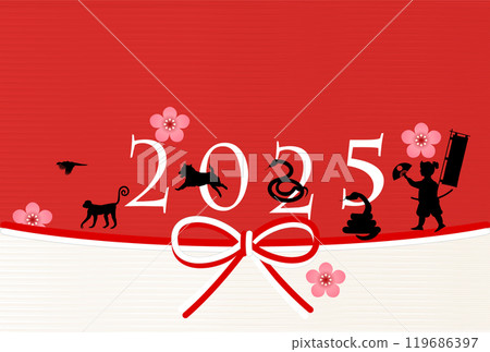 Snake New Year's card zodiac background 119686397