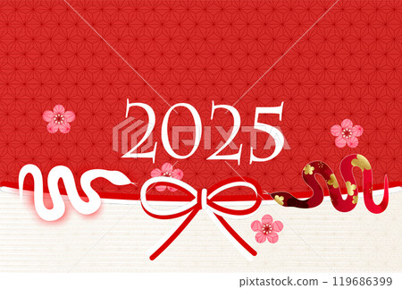 蛇新年賀卡生肖背景 119686399