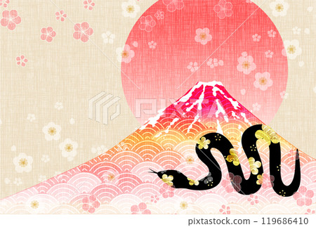 Snake New Year's card zodiac background 119686410