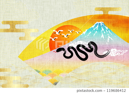 蛇新年賀卡生肖背景 蛇新年賀卡生肖背景 119686412