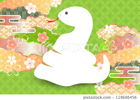 Snake New Year's card zodiac background 119686456