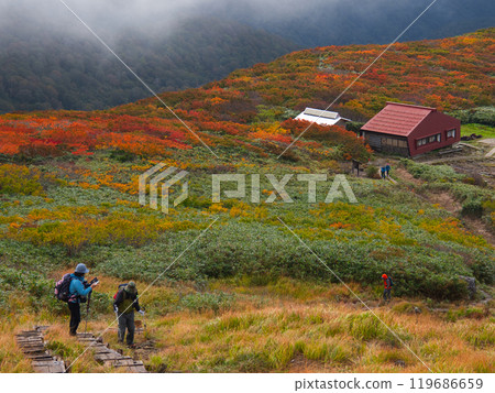 月山姥岳路線,有氣體和紅葉 月山姥岳路線,有氣體和紅葉 119686659