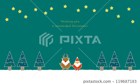 摺紙聖誕老人和馴鹿友好地揮手 摺紙聖誕老人和馴鹿友好地揮手 119687183