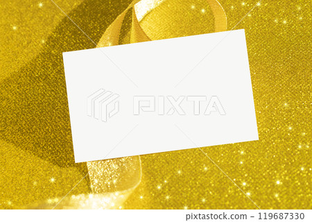 Gold background business card mockup 119687330
