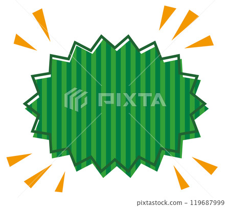 Striped jagged bomb speech bubble / misregistration, green 119687999