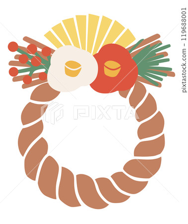 Vector illustration of Japanese New Year decoration "Shimenawa" Vector illustration of Japanese New Year decoration "Shimenawa" 119688001