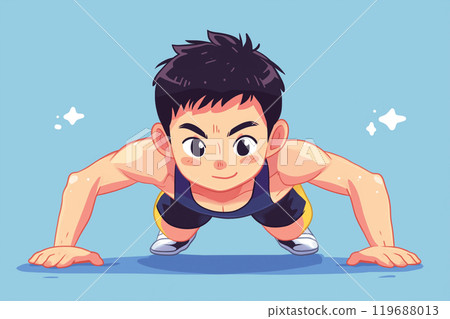 Man doing push ups 119688013