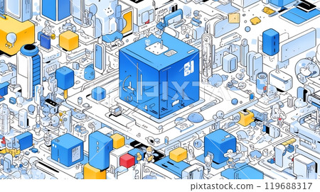 立方和幾何背景圖像 119688317