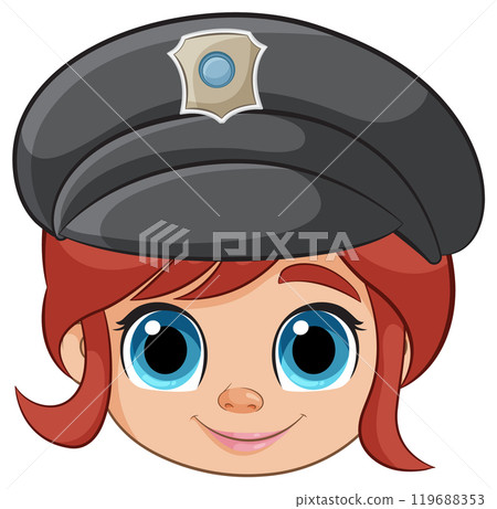 Cute Girl in Police Hat 119688353