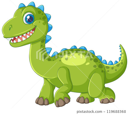Cute Green Dinosaur Illustration Cute Green Dinosaur Illustration 119688368